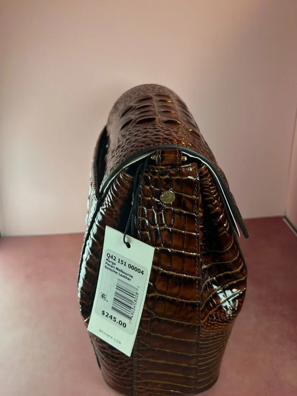 BRAHMIN MARGO CROCODILE-EMBOSSED CROSSBODY BAG - Picture 8 of 12